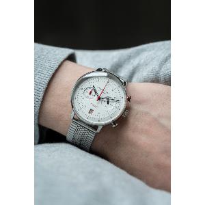 Montre HAMBURG CHRONO silber - milanais S01-HC10-ME08