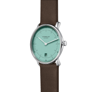 Montre NAOS turquoise - Bracelet cuir marron S01-NA37-PR04