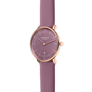 Montre dame NAOS XS EDITION FLORA lavande or rose - Bracelet cuir lavande S01-NDF28-KL15