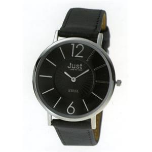 Montre Just Homme Quartz, avec bracelet en cuir véritable JU48-S2804A-BK 