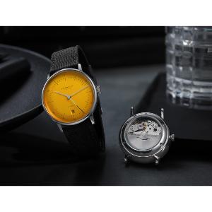 Montre NAOS AUTOMATIQUE EDITION YELLOW - Bracelet cuir noir S02-NAY23-NY01