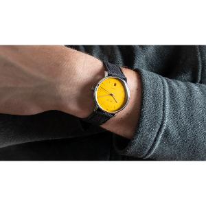 Montre NAOS AUTOMATIQUE EDITION YELLOW - Bracelet cuir noir S02-NAY23-NY01