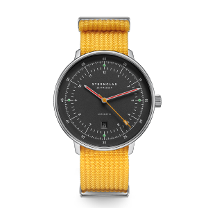 Montre Hambourg Automatique graphite sur nato jaune S02-HH39-FI02