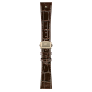 Bracelet cuir de veau imprimé alligator marron Pontos 20mm ML800-005004 Maurice Lacroix