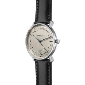 Montre NAOS BigDate brun clair - Bracelet cuir noir S01-NAG26-BR02