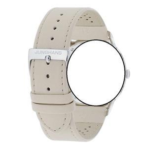 Bracelet de montre en cuir beige crème Junghans Meister Driver Day Date 21mm n°6490