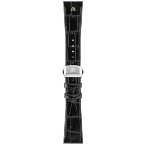 Bracelet cuir de veau imprimé alligator noir Pontos 20mm ML800-005009 Maurice Lacroix