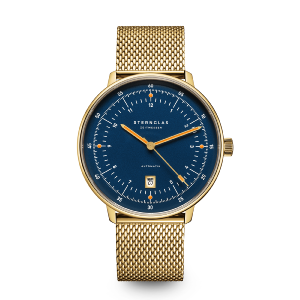 HAMBURG automatique Édition Marine dorée bleue milanais doré S02-HHM07-MI05