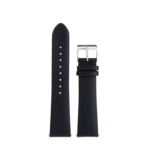 Bracelet de montre en cuir noir Junghans Milano Mega Solar 21mm n°6181