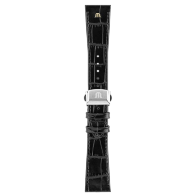 Bracelet cuir de veau imprimé alligator noir Pontos 21mm ML800-005006 Maurice Lacroix