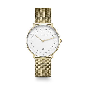 Montre dame NAOS XS blanc or - Bracelet milanais or S01-ND02-MI07