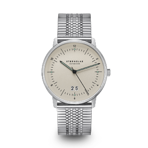 Montre NAOS BigDate brun clair - Bracelet acier Superslim S01-NAG26-ME08