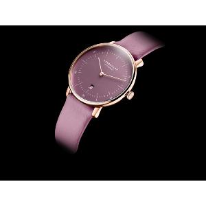 Montre dame NAOS XS EDITION FLORA lavande or rose - Bracelet cuir lavande S01-NDF28-KL15