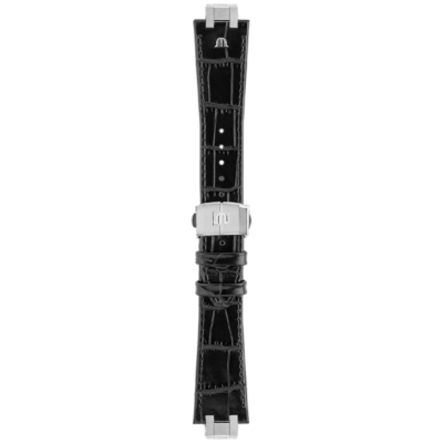 Bracelet cuir de veau imprimé crocodile noir Aikon 25mm ML740-005051 Maurice Lacroix