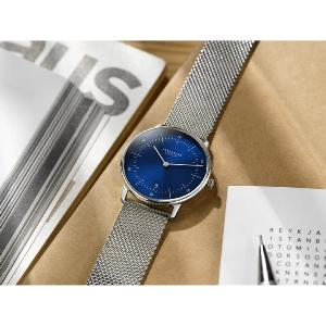 Montre NAOS bleue acier sur milanais S01-NA06-MI04