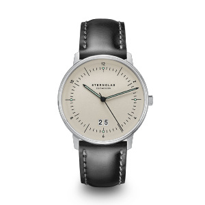 Montre NAOS BigDate brun clair - Bracelet cuir noir S01-NAG26-BR02