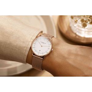 Montre dame NAOS XS blanc or rose - Bracelet milanais or rose S01-ND13-MI09