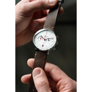 Montre HAMBURG CHRONO silber - mokka S01-HC10-VI11