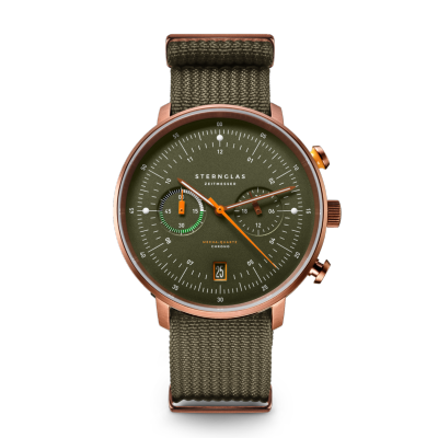 Montre HAMBURG CHRONO dark green bronze - nylon S01-HC35-FI05