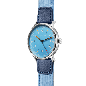 Montre LUMATIK bleue sur cuir bicolore bleu S02-LM17-NY05