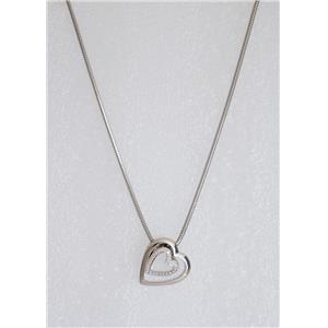 Pendentif double coeur en argent 925 millièmes avec zirconiums - 49544