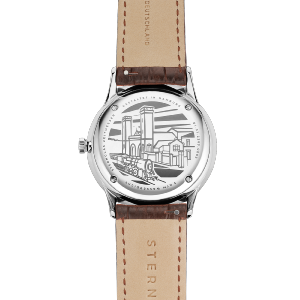 Montre BERLIN olive - cuir brun foncé S01-BE08-HE05