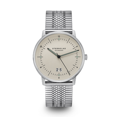 Montre NAOS BigDate brun clair - Bracelet acier Superslim S01-NAG26-ME08