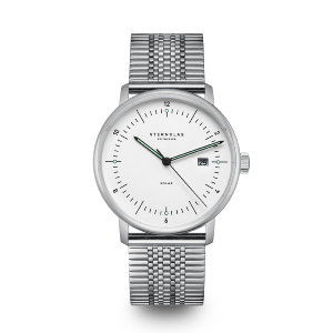 Montre NAOS Solar cadran blanc - Bracelet acier S01-NS01-ME08