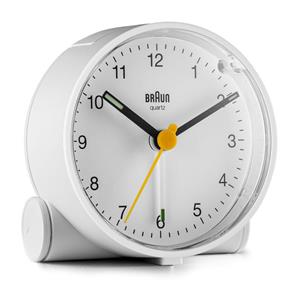 Réveil rond blanc Braun silencieux avec éclairage BC01W