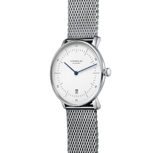 Montre NAOS blanc argent - Bracelet milanais argent S01-NA01-MI04