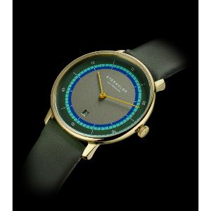 Montre dame NAOS XS Edition Argo vert foncé or - Bracelet cuir sauge S01-NDA22-KL09