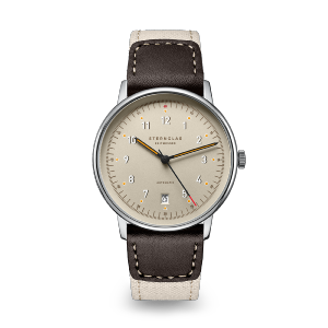 Montre LUMATIK beige sur nylon bicolore brun S02-LM26-NY06