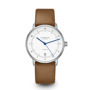 Montre NAOS AUTOMATIQUE white - cuir premium cognac S02-NA44-PR01