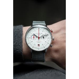 Montre HAMBURG CHRONO silber - nylon S01-HC10-FI04