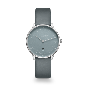 Montre dame NAOS XS EDITION FLORA bleu glacier argent - Bracelet cuir bleu S01-NDF17-KL10