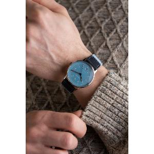 Montre LUMATIK bleue sur cuir bicolore bleu S02-LM17-NY05