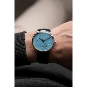 Montre LUMATIK bleue sur cuir noir S02-LM17-PR07