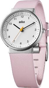 Montre Braun Classic femme rose 33mm, bracelet cuir, BN0031WHLPKL