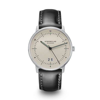 Montre NAOS BigDate brun clair - Bracelet cuir noir S01-NAG26-BR02