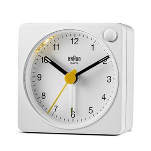 Réveil carré blanc Braun silencieux à éclairage, BC02XW