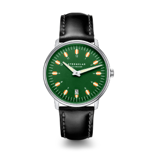 Montre EGOR verte - Bracelet cuir noir S01-EG08-BR02