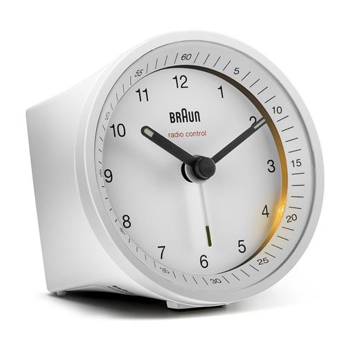 Réveil blanc Braun, radio-piloté et silencieux BC07W-DCF